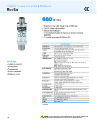 Thumbnail of document Data Sheet - 660 Series Micro-Size Press. Transducers